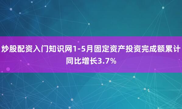 炒股配资入门知识网1-5月固定资产投资完成额累计同比增长3.7%